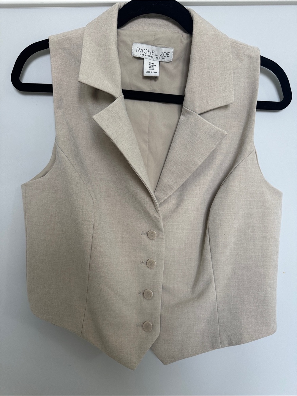 NWOT Brand New Rachel Zoe Light Beige Structured Sleeveless Vest Medium
